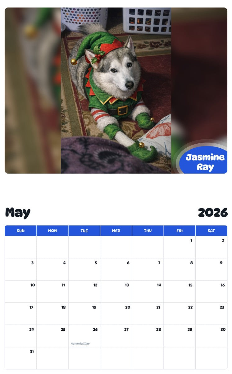 2026 - 2027 Jasmine Ray - Pawidols Pet Calendar