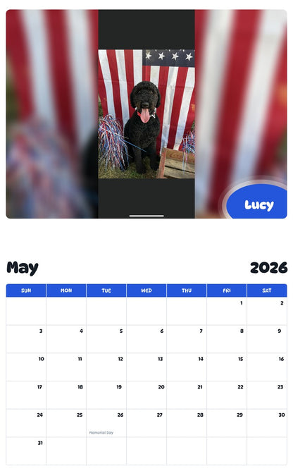 2026 - 2027 Lucy - Pawidols Pet Calendar