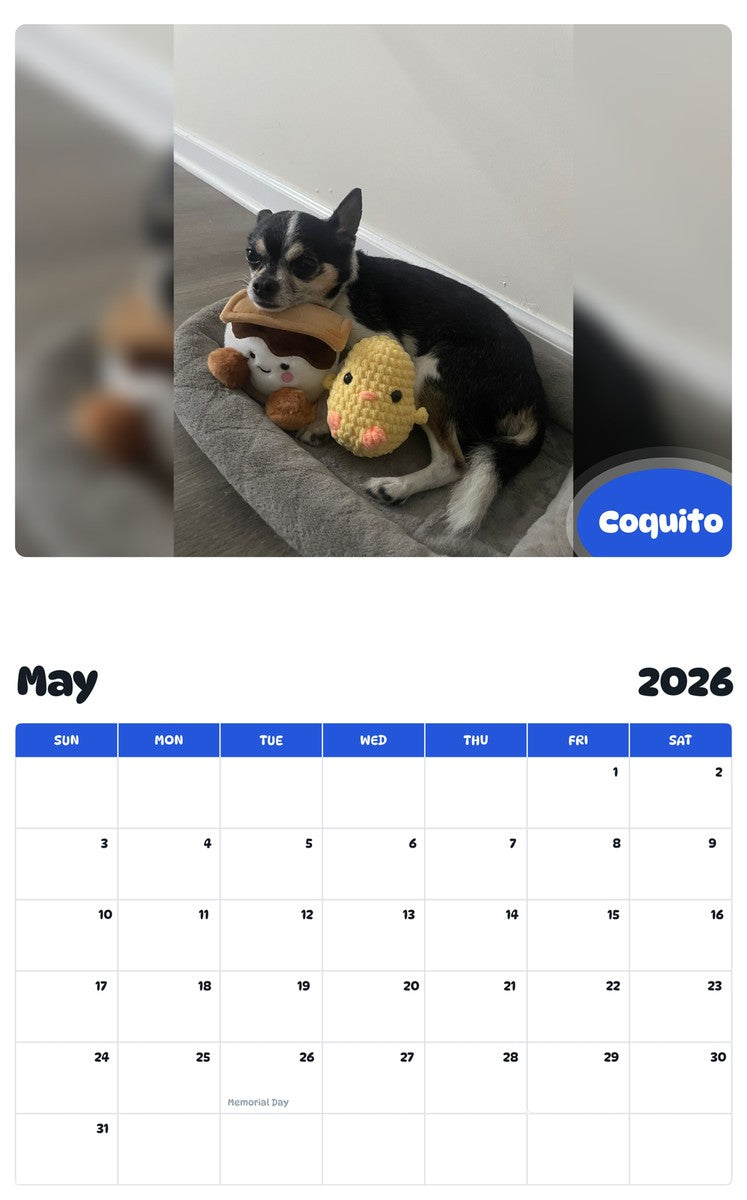2026 - 2027 Coquito - Pawidols Pet Calendar