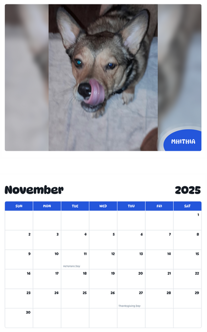 July 2025 - June 2026 Mhithia - Pawidols Pet Calendar