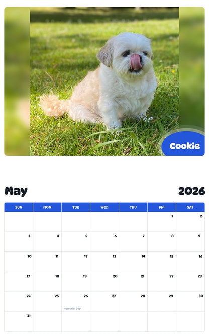 2026 - 2027 Cookie - Pawidols Pet Calendar