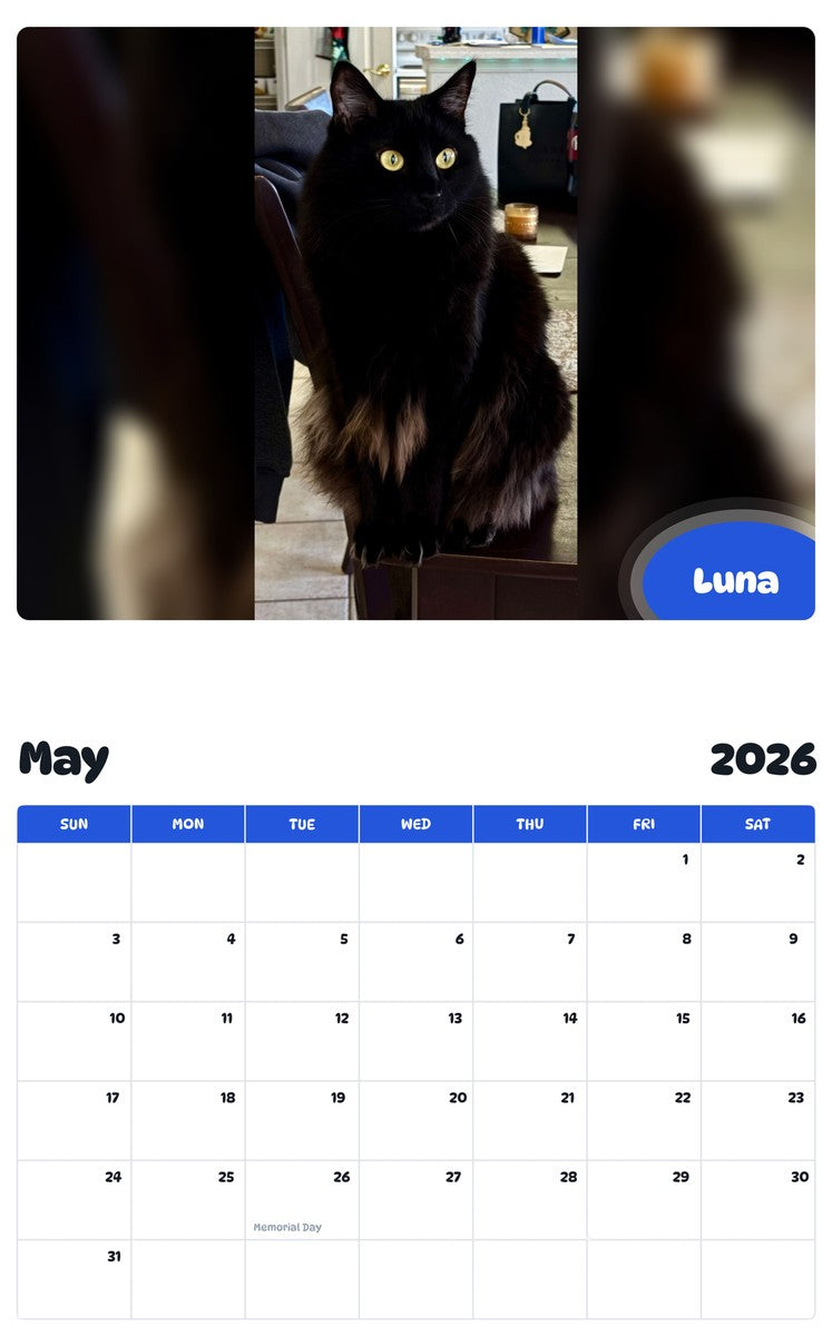 2026 - 2027 Luna - Pawidols Pet Calendar