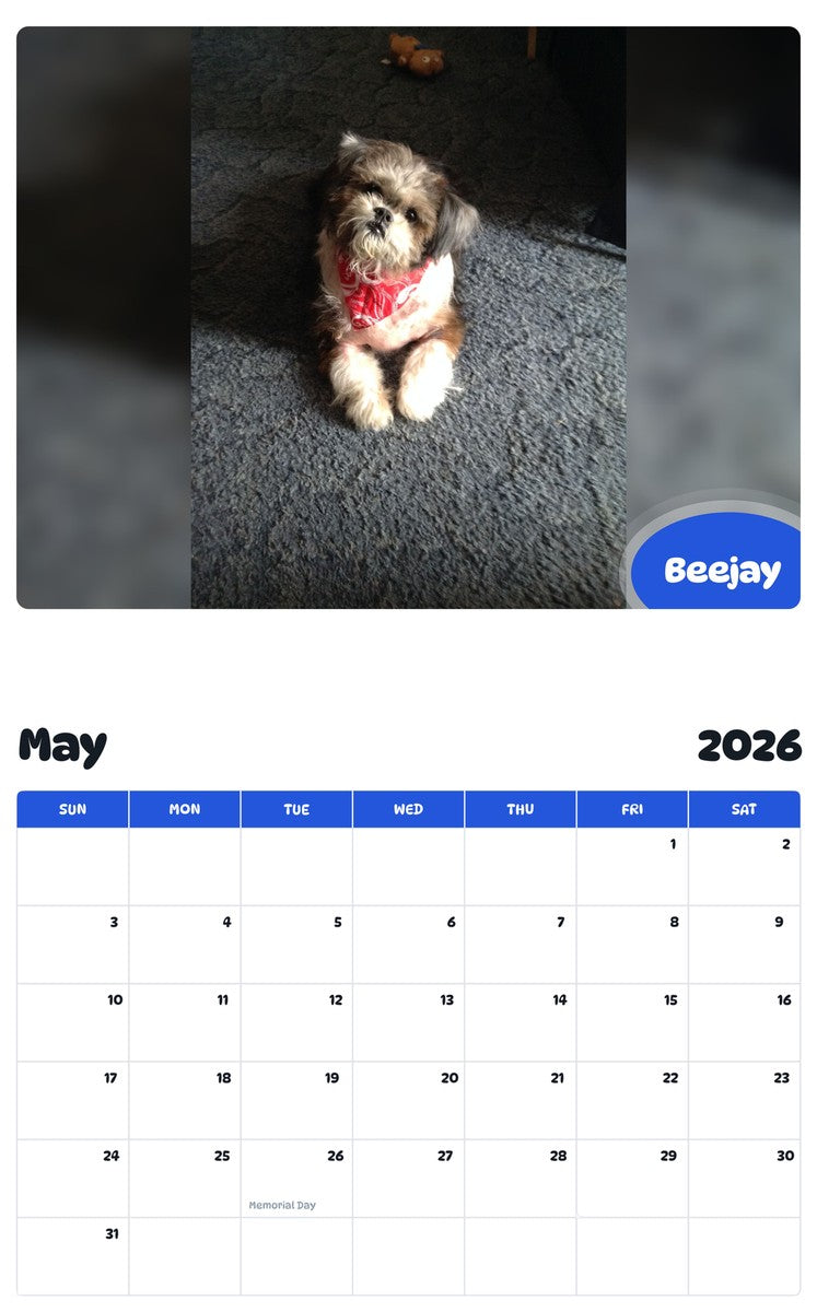 2026 - 2027 Beejay - Pawidols Pet Calendar
