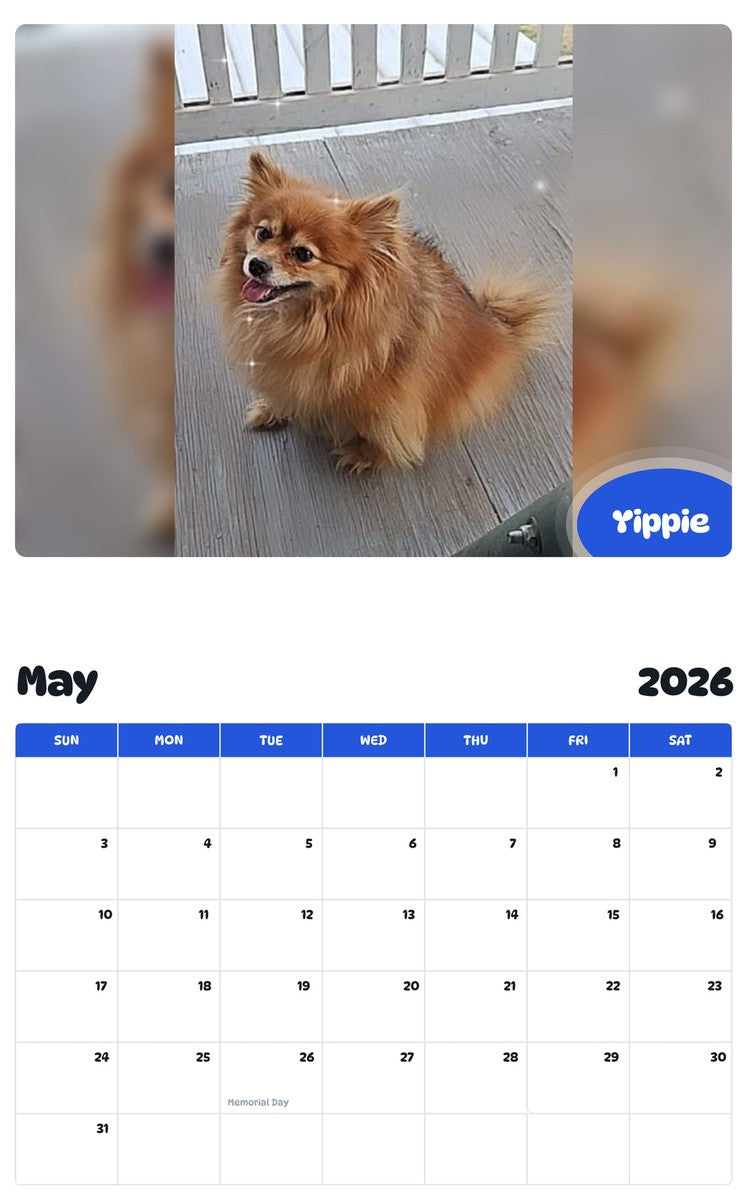 2026 - 2027 Yippie - Pawidols Pet Calendar