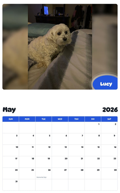 2026 - 2027 Lucy - Pawidols Pet Calendar