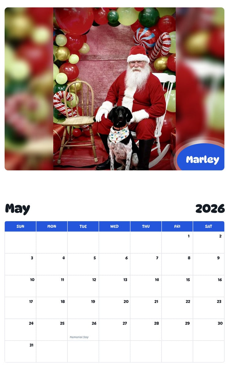 2026 - 2027 Marley - Pawidols Pet Calendar