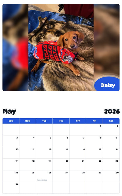2026 - 2027 Daisy - Pawidols Pet Calendar