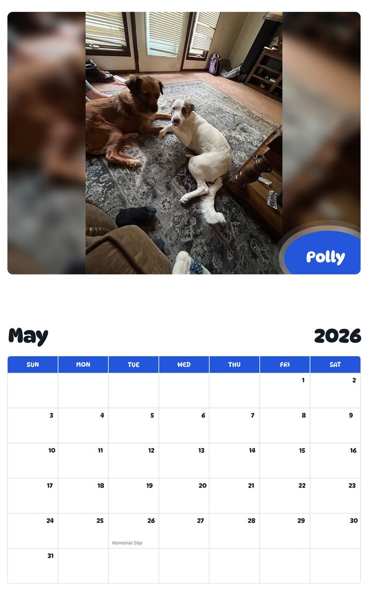 2026 - 2027 Polly - Pawidols Pet Calendar