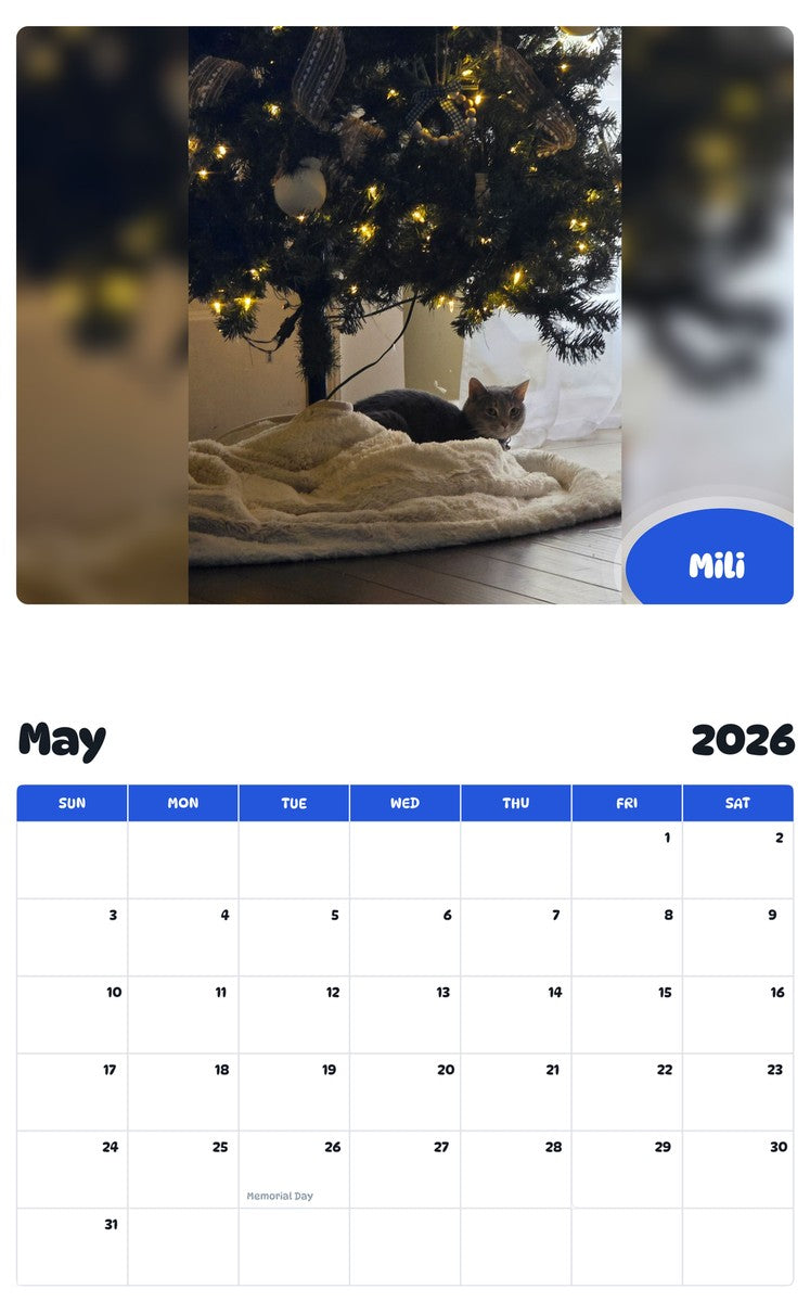 2026 - 2027 Mili - Pawidols Pet Calendar