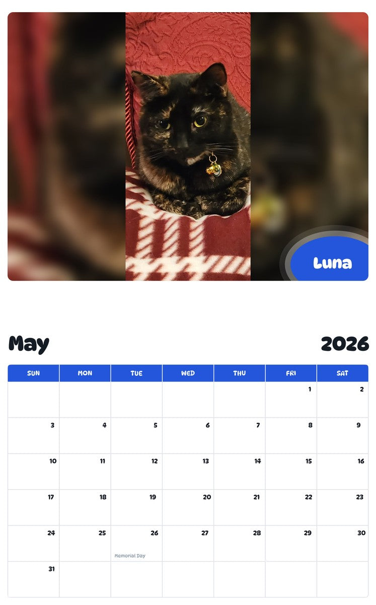 2026 - 2027 Luna - Pawidols Pet Calendar