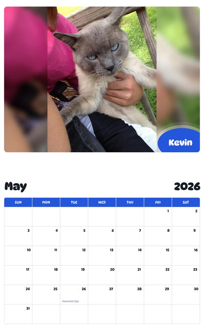 2026 - 2027 Kevin - Pawidols Pet Calendar