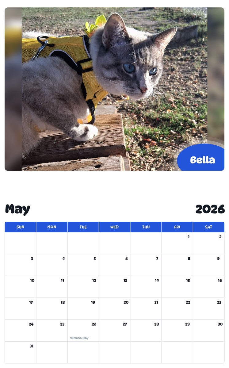 2026 - 2027 Bella - Pawidols Pet Calendar