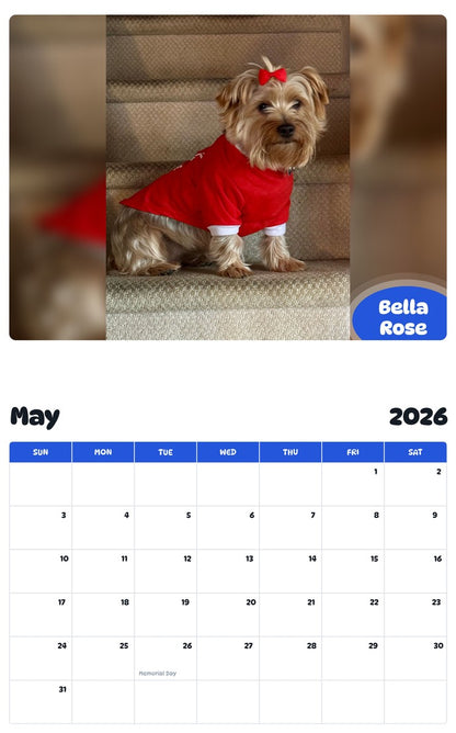 2026 - 2027 Bella Rose - Pawidols Pet Calendar