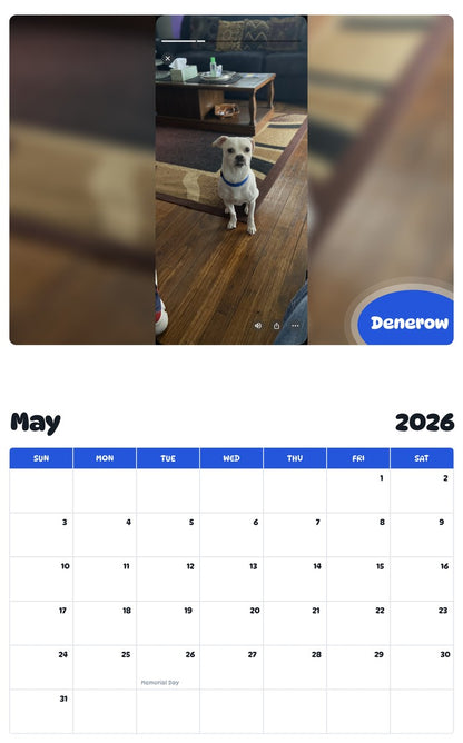 2026 - 2027 Denerow - Pawidols Pet Calendar