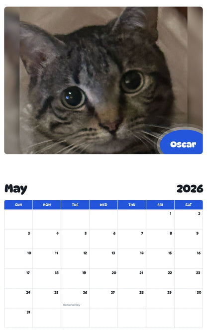 2026 - 2027 Oscar - Pawidols Pet Calendar