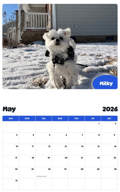 2026 - 2027 Milky - Pawidols Pet Calendar