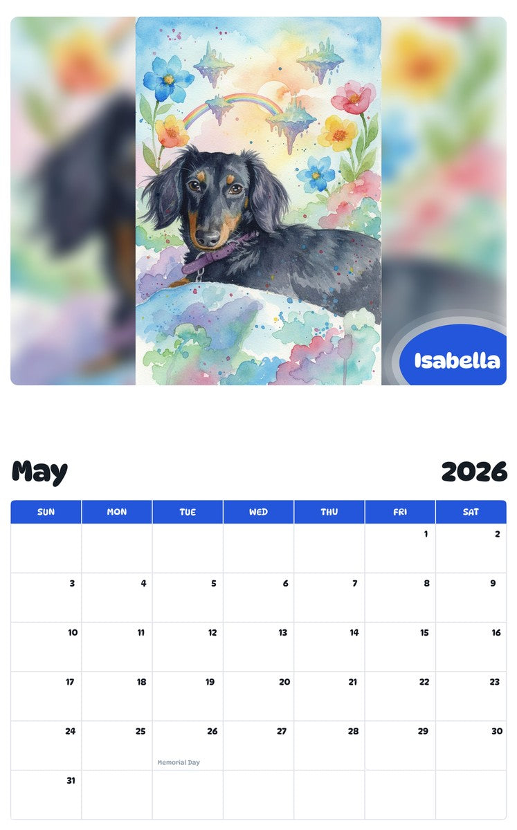2026 - 2027 Isabella - Pawidols Pet Calendar