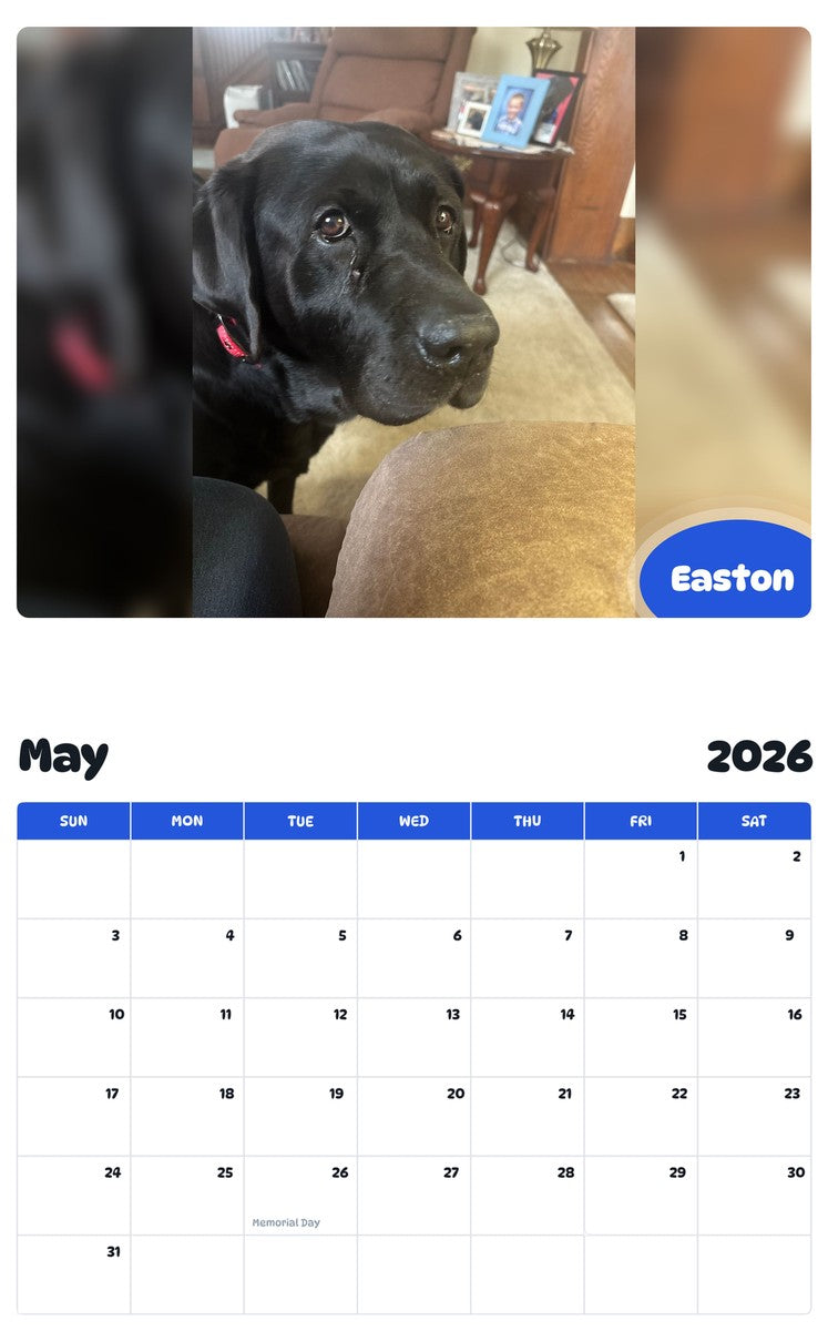 2026 - 2027 Easton - Pawidols Pet Calendar