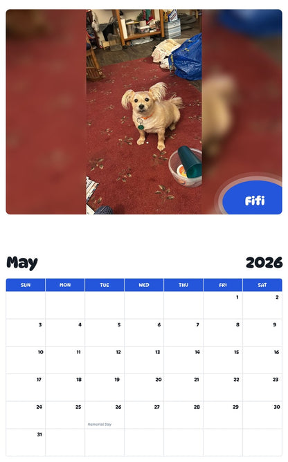 2026 - 2027 Fifi - Pawidols Pet Calendar