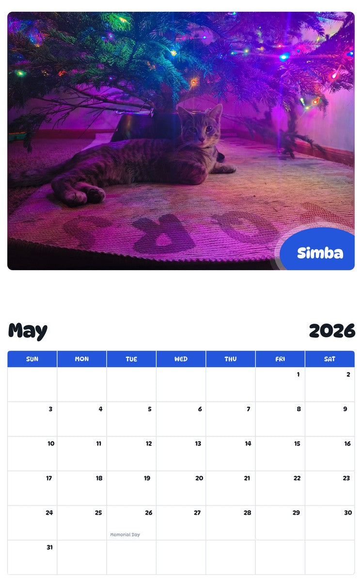 2026 - 2027 Simba - Pawidols Pet Calendar