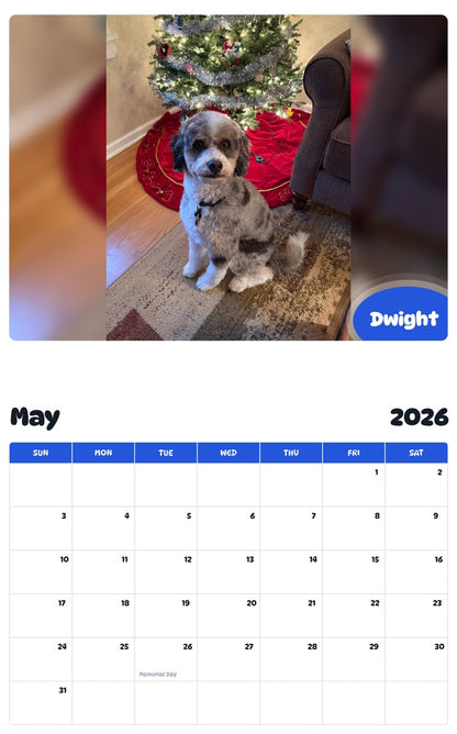 2026 - 2027 Dwight - Pawidols Pet Calendar