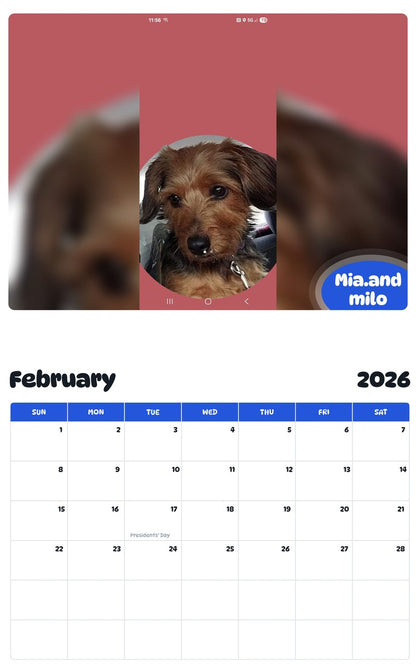 October 2025 - September 2026 Mia.and milo - Pawidols Pet Calendar
