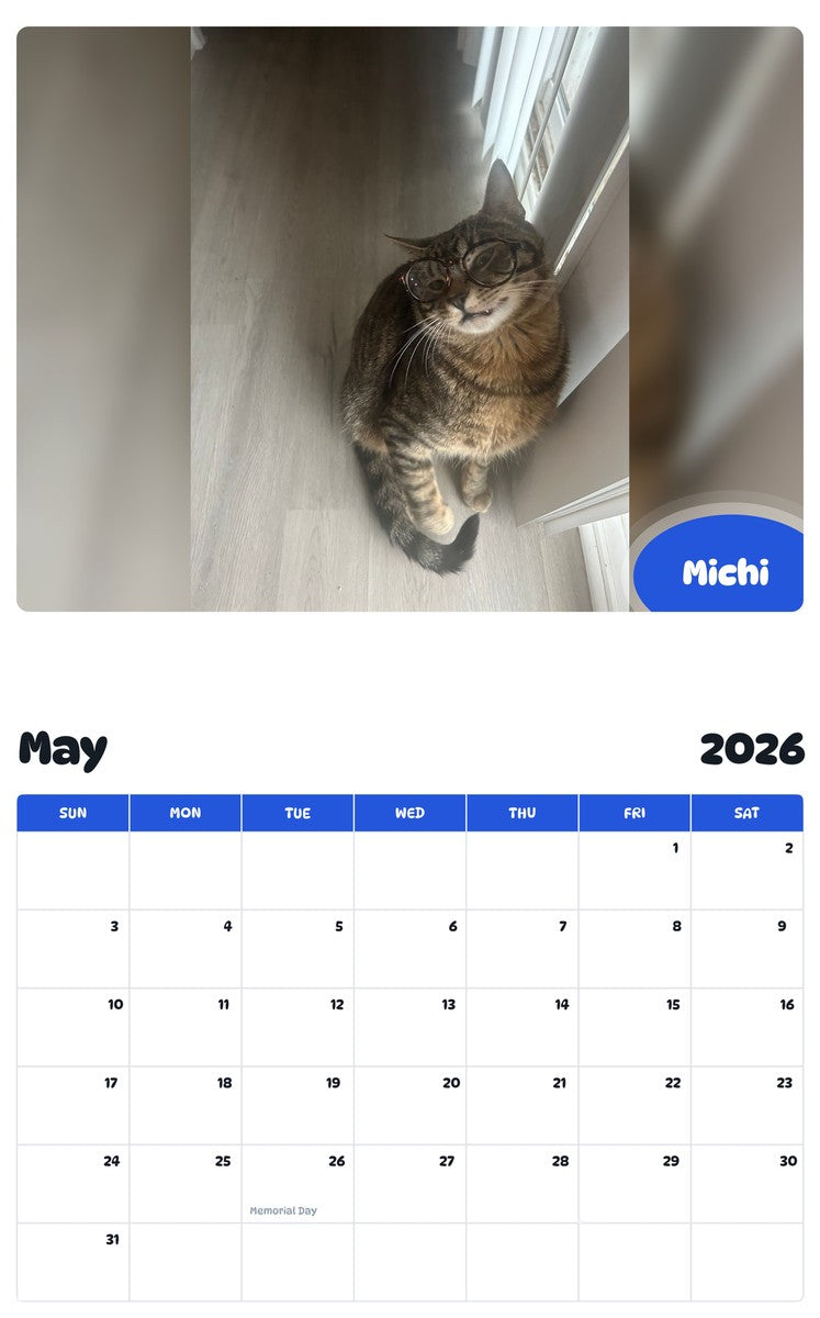 2026 - 2027 Michi - Pawidols Pet Calendar