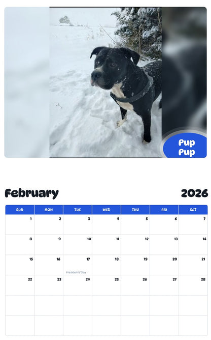 October 2025 - September 2026 Pup Pup - Pawidols Pet Calendar