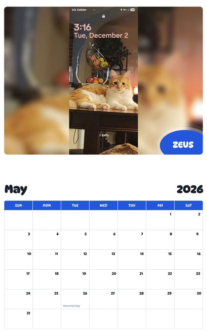 2026 - 2027 ZEUS - Pawidols Pet Calendar