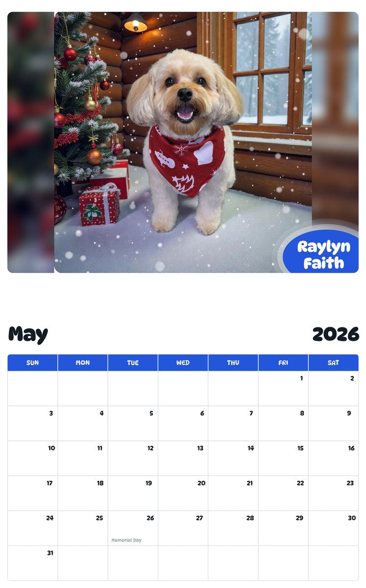 2026 - 2027 Raylyn Faith - Pawidols Pet Calendar