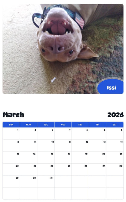 November 2025 - October 2026 Issi - Pawidols Pet Calendar