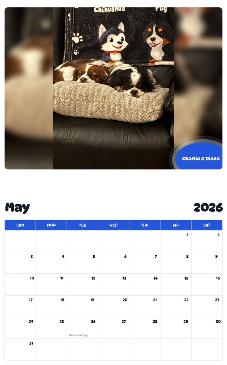 2026 - 2027 Charlie & Diana - Pawidols Pet Calendar