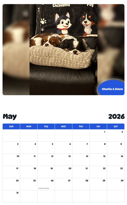 2026 - 2027 Charlie & Diana - Pawidols Pet Calendar