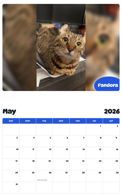 2026 - 2027 Pandora - Pawidols Pet Calendar