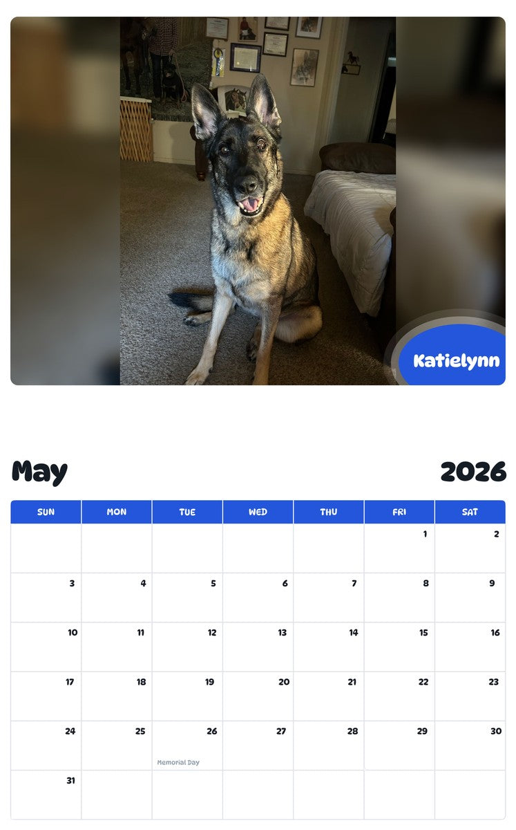 2026 - 2027 Katielynn - Pawidols Pet Calendar