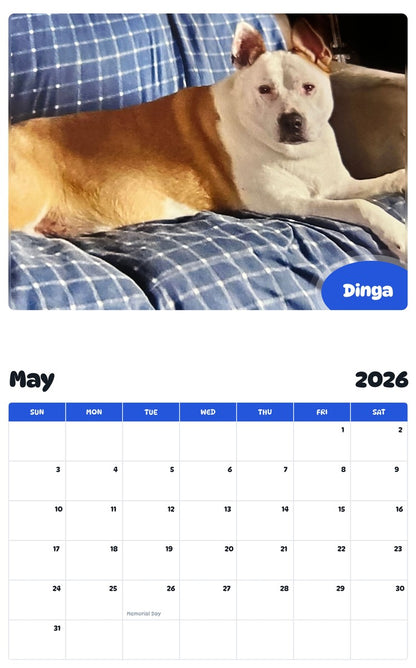 2026 - 2027 Dinga - Pawidols Pet Calendar