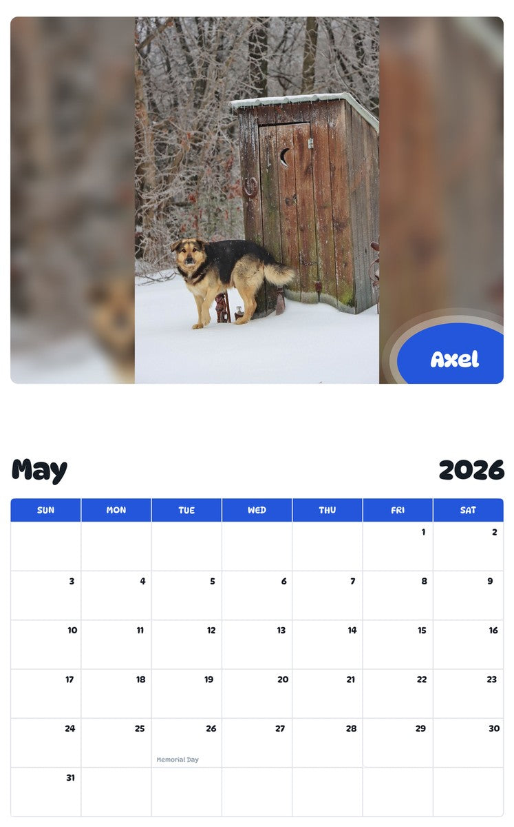 2026 - 2027 Axel - Pawidols Pet Calendar