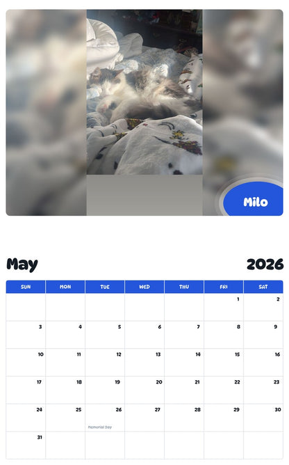 2026 - 2027 Milo - Pawidols Pet Calendar