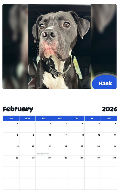 October 2025 - September 2026 Hank - Pawidols Pet Calendar