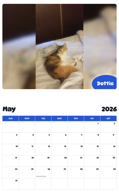 2026 - 2027 Dottie - Pawidols Pet Calendar