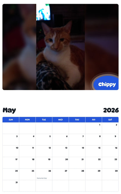 2026 - 2027 Chippy - Pawidols Pet Calendar