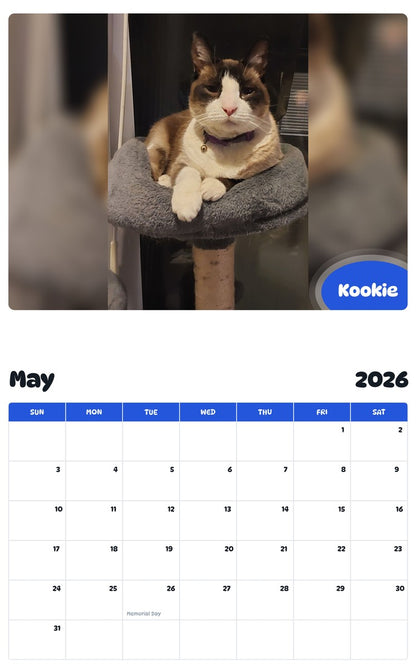 2026 - 2027 Kookie - Pawidols Pet Calendar