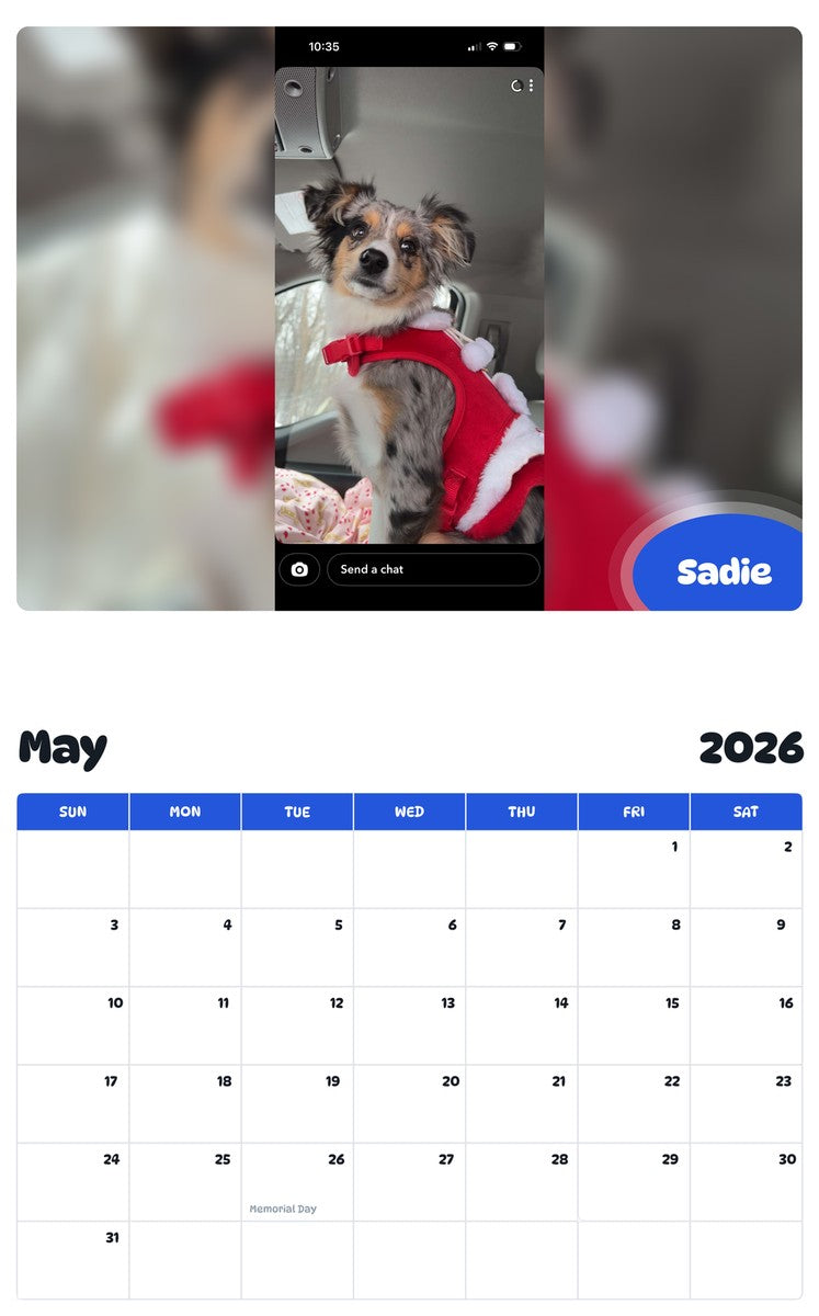 2026 - 2027 Sadie - Pawidols Pet Calendar