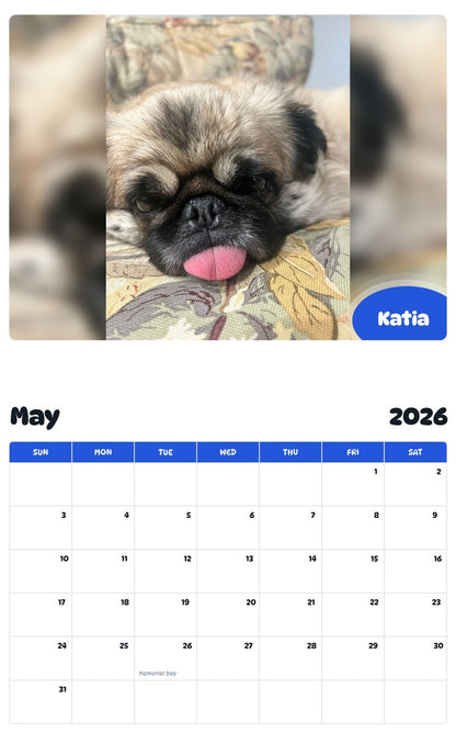 2026 - 2027 Katia - Pawidols Pet Calendar