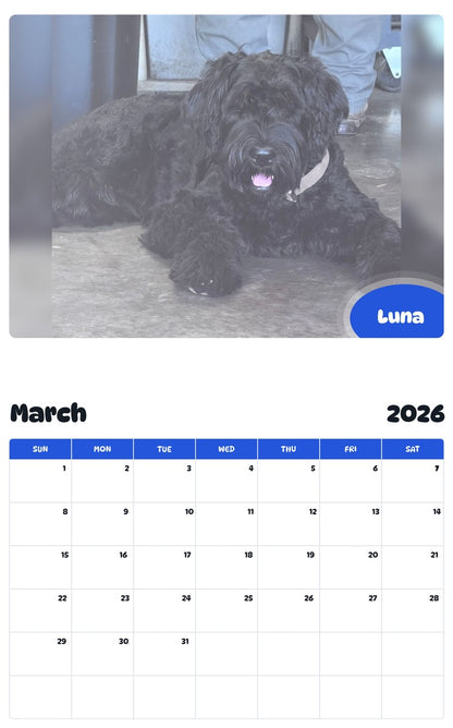 November 2025 - October 2026 Luna - Pawidols Pet Calendar