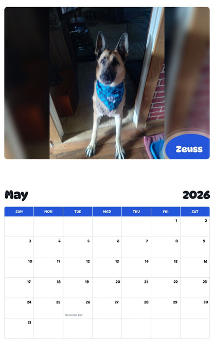 2026 - 2027 Zeuss - Pawidols Pet Calendar