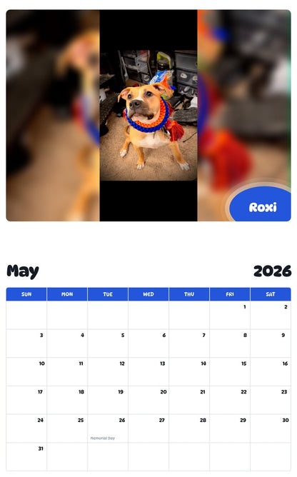 2026 - 2027 Roxi - Pawidols Pet Calendar
