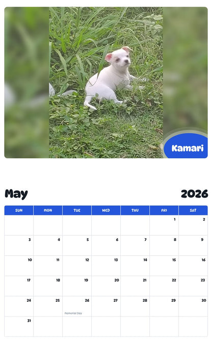 2026 - 2027 Kamari - Pawidols Pet Calendar