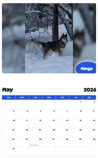 2026 - 2027 Mingo - Pawidols Pet Calendar