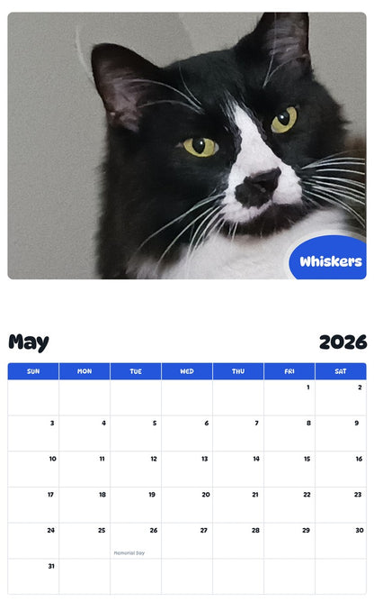 2026 - 2027 Whiskers - Pawidols Pet Calendar
